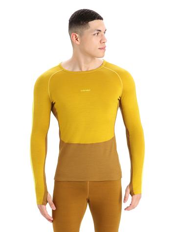 Silent Gold / Clove Men's Icebreaker 200 ZoneKnit™ Merino Long Sleeve Crewe Base Layers | USA 1326HAPK